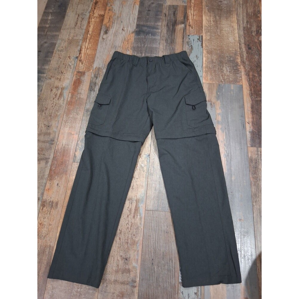 32/32 Reel Legends Gray Convertible Pants Zip Off Cargo Fishing Outdoors B21